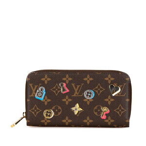 Louis Vuitton Monogram Love Lock Zippy Wallet Zipper Long Brown